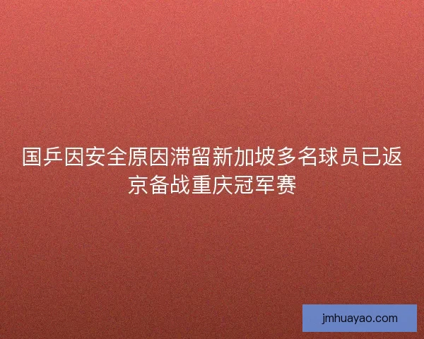 国乒因安全原因滞留新加坡多名球员已返京备战重庆冠军赛